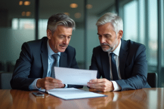 Homme et femme d'affaires en réunion dans un bureau moderne