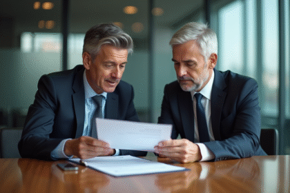 Homme et femme d'affaires en réunion dans un bureau moderne